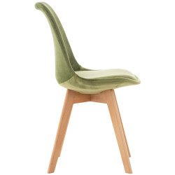 Fauteuil Linares, velours vert clair