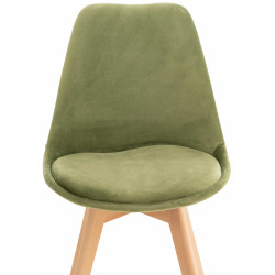 Fauteuil Linares, velours vert clair