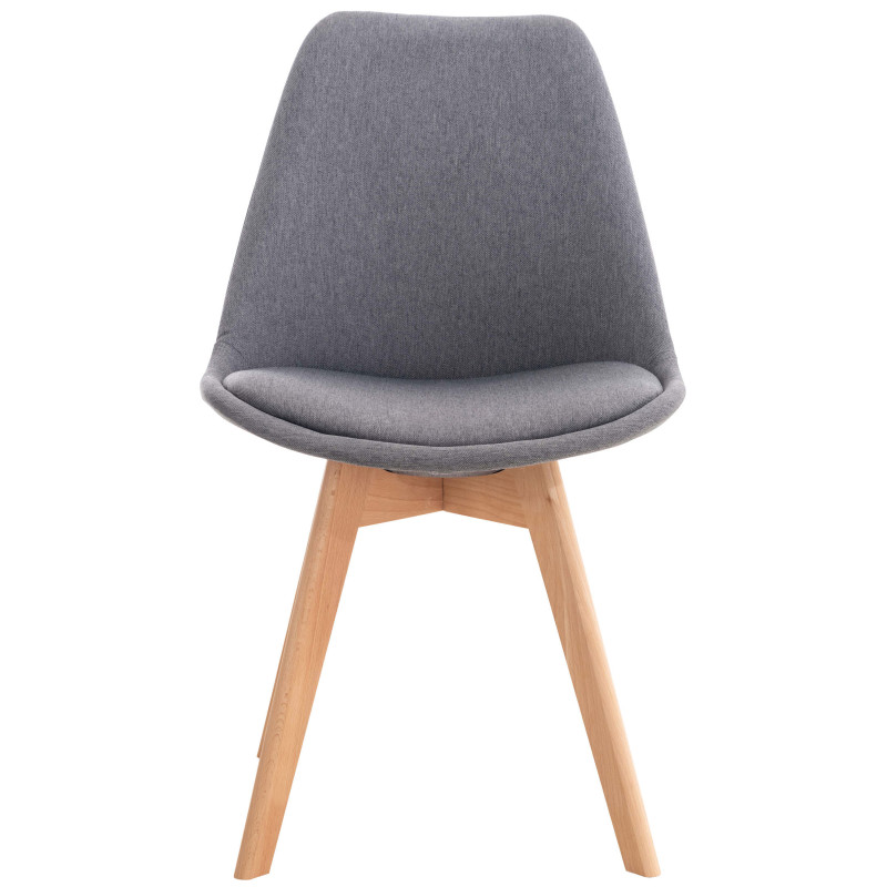 Lot de 4 chaises Linares en tissu gris
