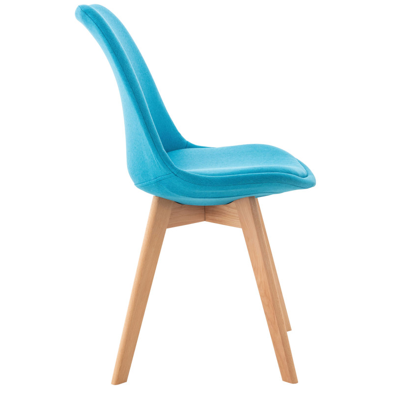 Ensemble de 4 chaises Linares en tissu turquoise
