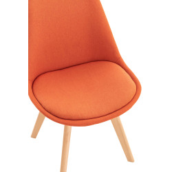 Lot de 4 chaises Linares en tissu orange