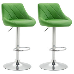 Lot de 2 tabourets de bar Lazio simili cuir C vert