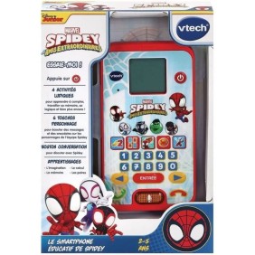 VTECH - SPIDEY - Le Smartphone Éducatif de Spidey - Enfant - Rouge - Mixte - 3 ans - Pile