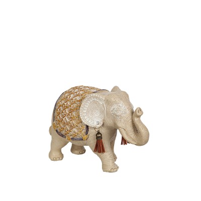 Figurine Décorative Romimex Beige Naturel Polyrésine Eléphant 9 x 13 x 20 cm