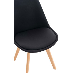 Ensemble de 4 chaises Linares en tissu noir