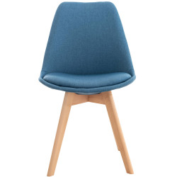 Ensemble de 4 chaises Linares en tissu bleu