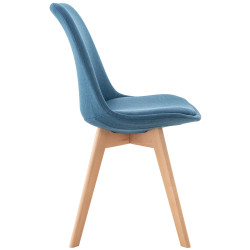 Ensemble de 4 chaises Linares en tissu bleu