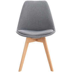 Ensemble de 4 chaises Linares en tissu gris clair