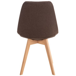 Lot de 4 chaises Linares en tissu marron