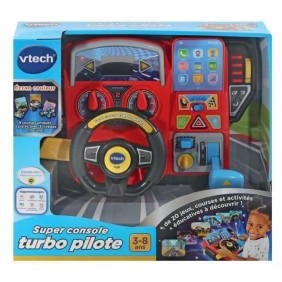 Simulateur de conduite pour enfant - VTECH Super Console Turbo Pilote - Écran couleur et 20 jeux inclus