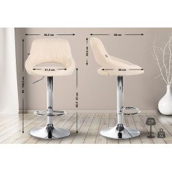 Tabouret de bar Milet tissu...