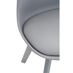 Ensemble de 4 chaises Linares en plastique gris/gris