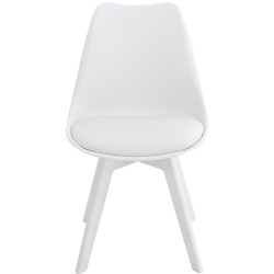 Lot de 4 chaises en plastique Linares, blanc/blanc