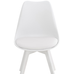 Ensemble de 4 chaises Linares en plastique blanc/blanc