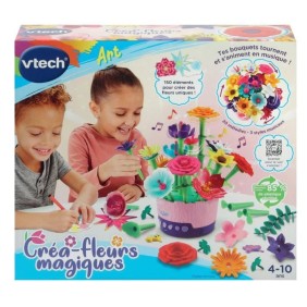 Kit créatif Vtech Créa-fleurs magiques - Bouquet animé en musique - Plastique réutilisé - Blanc