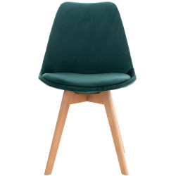 Ensemble de 4 chaises Linares en velours vert
