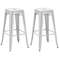 Lot de 2 tabourets de bar Joshua argent