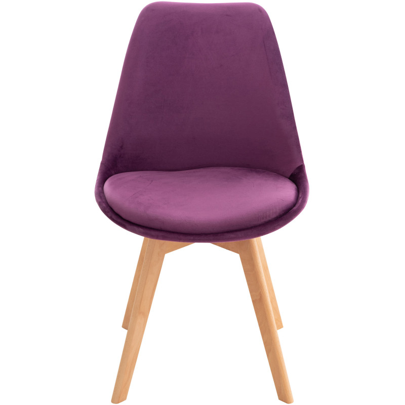 Lot de 4 chaises en velours Linares violet