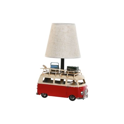 Lampe de bureau Home ESPRIT Blanc Rouge Lin Métal 20 x 14 x 30 cm