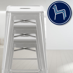 Lot de 2 tabourets de bar Joshua argent