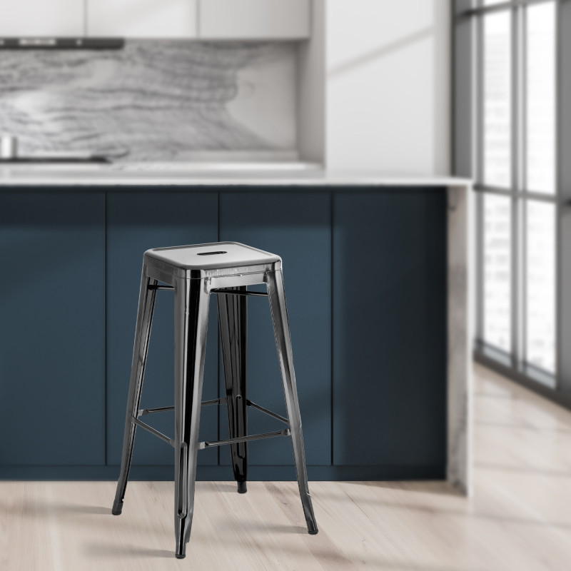 Lot de 2 tabourets de bar Joshua noir