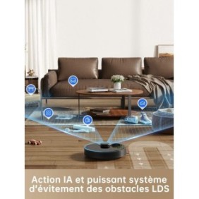 Dreame D10s Pro Robot Aspirateur et Laveur avec Action IA - Autonomie 280 min - Puissance d'aspiration : 5000 Pa