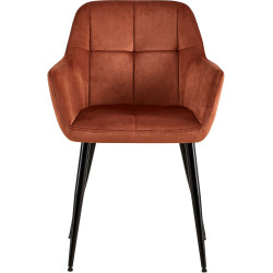 Chaise de salle à manger Emia velours marron