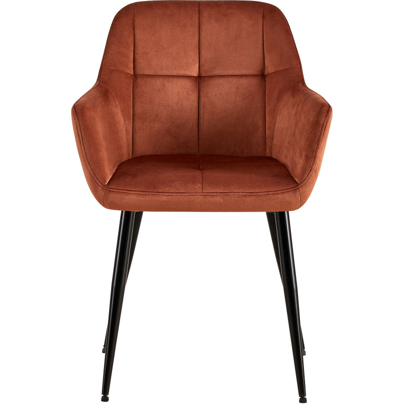 Chaise de salle à manger Emia velours marron