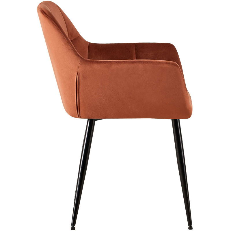 Chaise de salle à manger Emia velours marron