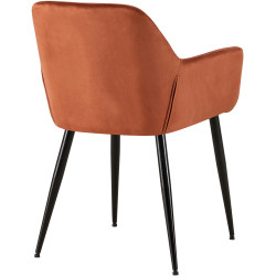 Chaise de salle à manger Emia velours marron