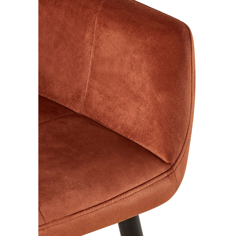 Fauteuil visiteur Emia, velours, marron