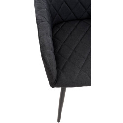 Chaise de salle à manger Shila, tissu noir