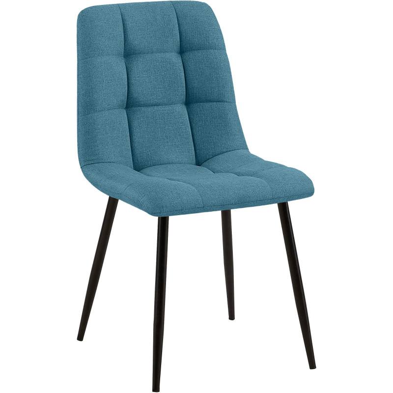 Chaise de salle à manger Tilde en tissu bleu