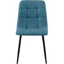 Chaise de salle à manger Tilde en tissu bleu