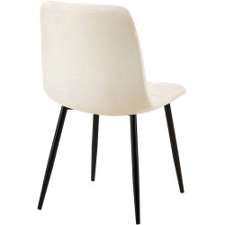 Chaise de salle à manger Tilde en tissu crème