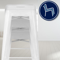 Lot de 2 tabourets de bar Joshua blanc