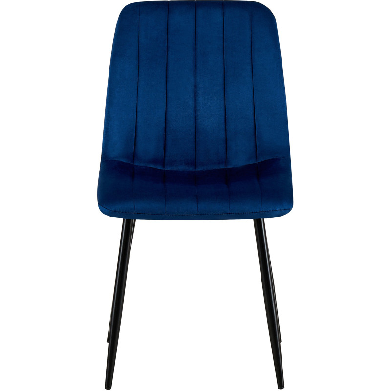 Chaise en velours Dijon bleu