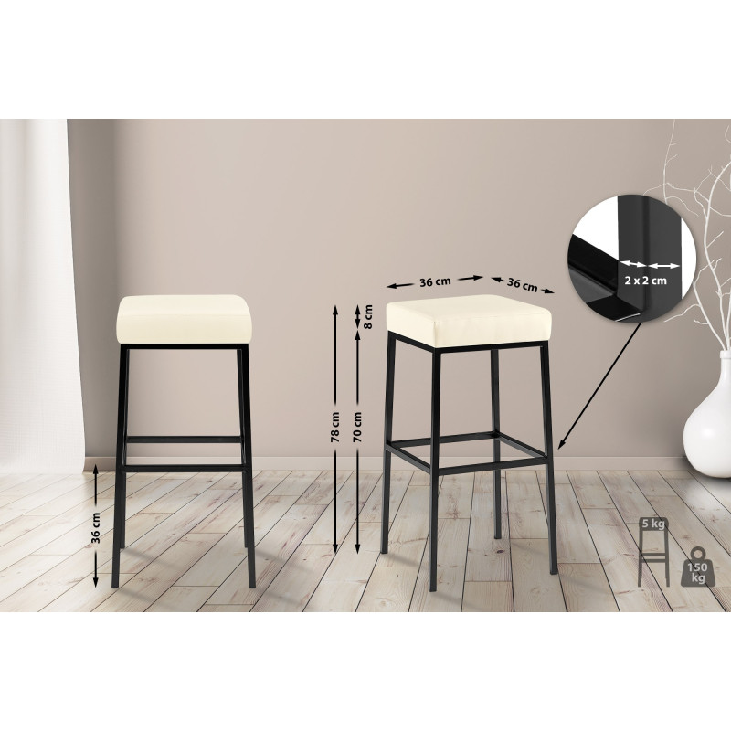 Tabouret de bar Montréal B80 crème