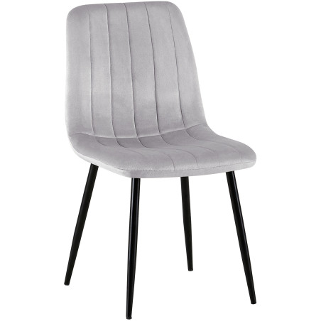 Chaise Dijon en velours gris