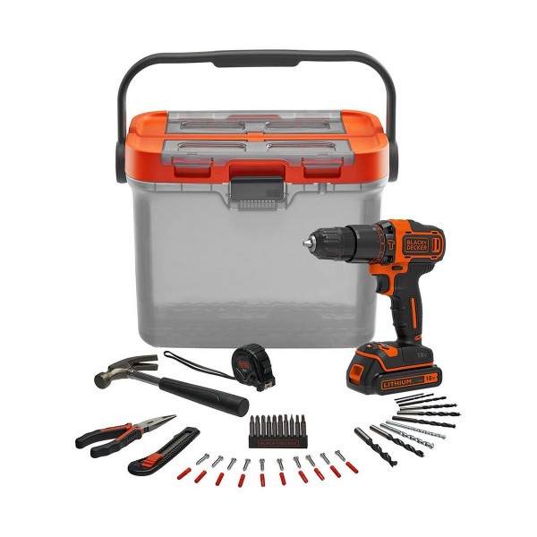 Set de forage et accessoires Black & Decker bcksb05-qw 18 V