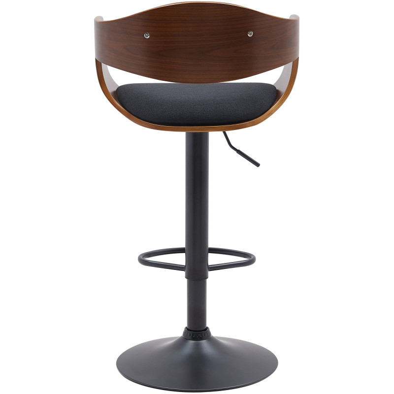 Tabouret de bar Kingston B en tissu noyer/noir