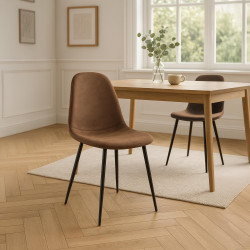 Chaise de salle à manger Napier Vintage, similicuir marron