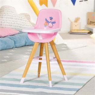 Chaise haute pour poupée BABY BORN - ZAPF CREATION - Modele Highchair - Rose et marron