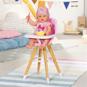 Chaise haute pour poupée BABY BORN - ZAPF CREATION - Modele Highchair - Rose et marron