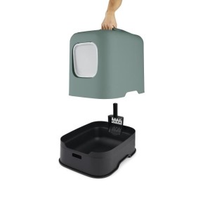 ROTHO - Maison toilette pour chat 57 x 39 x 40 cm - Bac a litiere - Vert de Gui