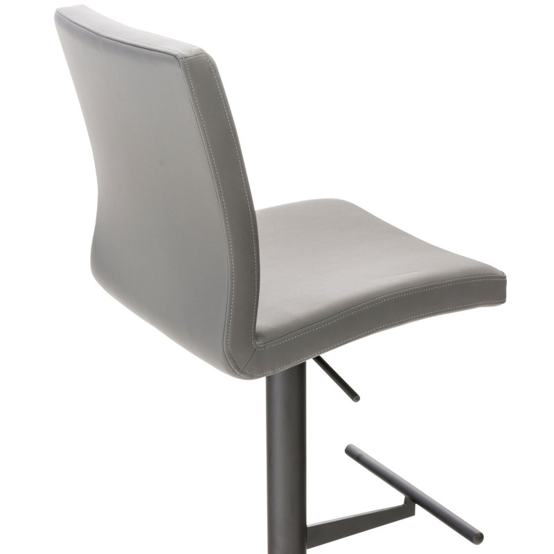 Tabouret de bar Cadiz, simili cuir gris