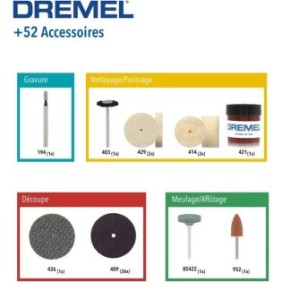 DREMEL Kit pour travaux généraux de 52 pieces 687