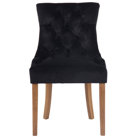 Ensemble de 4 chaises de salle à manger en velours Aberdeen noir clair antique