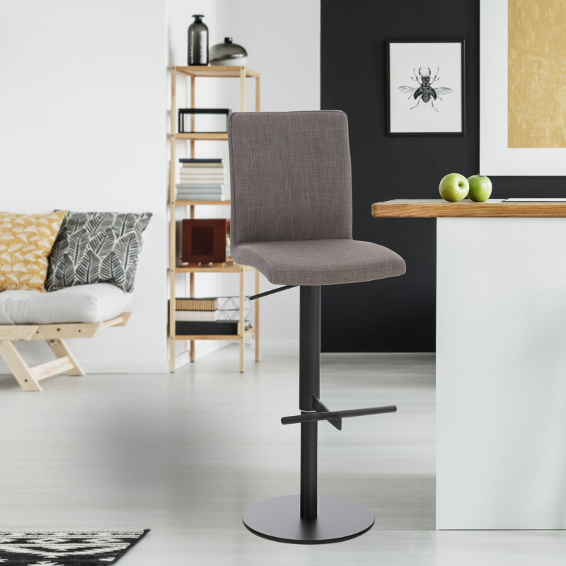 Tabouret de bar Cadiz en tissu gris