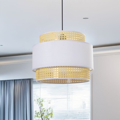 Suspension Alexandra House Living Blanc Multicouleur osier 40 W 40 x 30 x 40 cm